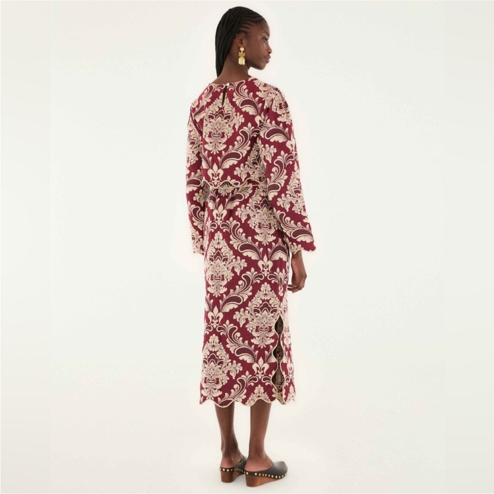 Farm Rio: Bicolor Jacquard Waves Midi Skirt DT - Picture 3 of 10